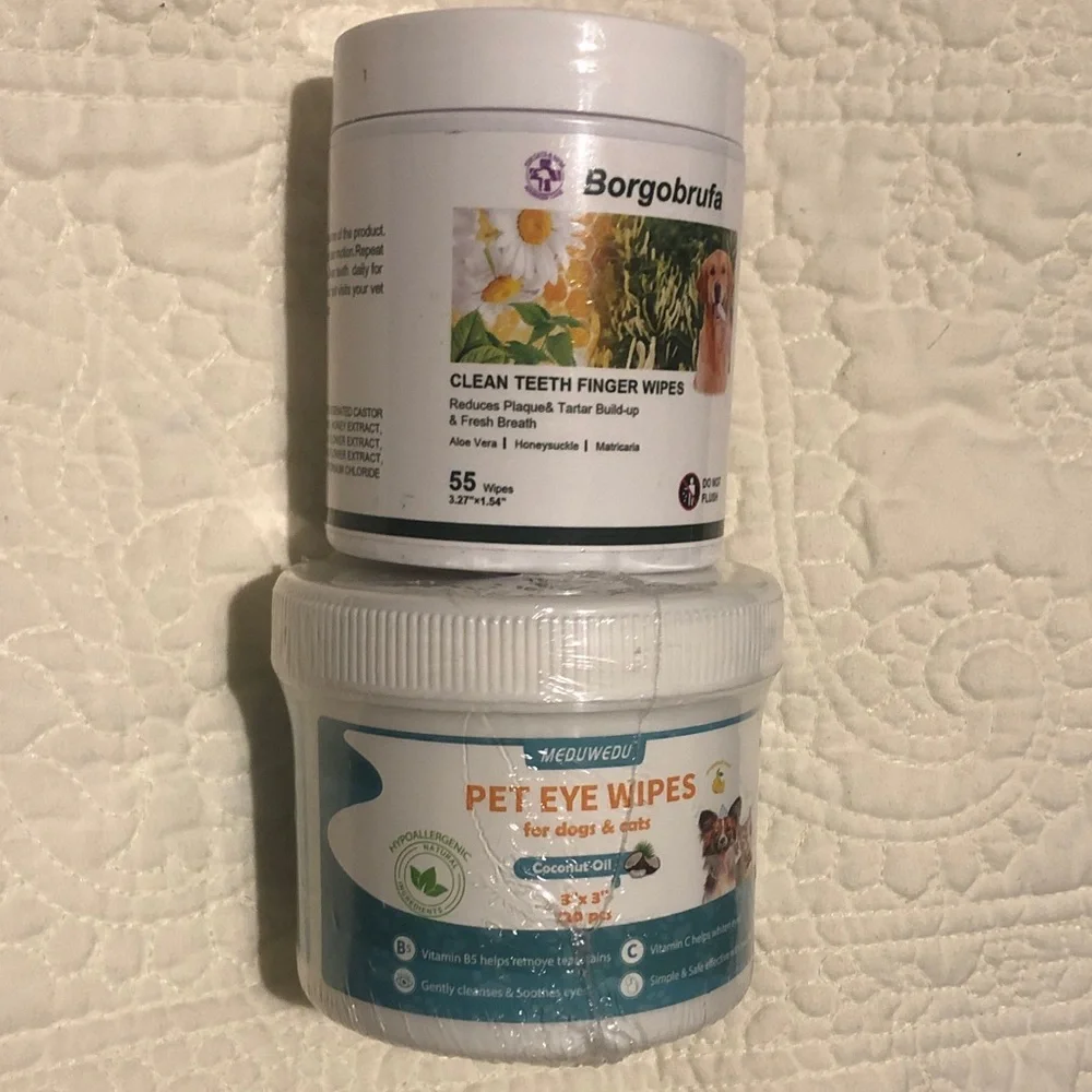 Mixed Bundle Pet Eye Wipes for Dogs and Cats - and Clean teeth, finger wipes NEW